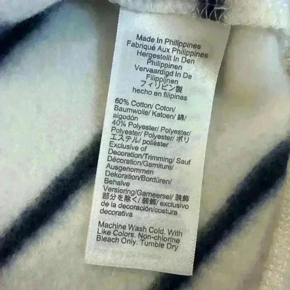 J.Crew Crewcuts Girls’ Wide Button-Collar Pullover Sweatshirt Navy Ivory Size XL - Picture 6 of 8